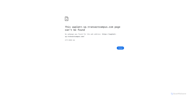 Security scan screenshot of https://uwplatt-sp.transactcampus.com