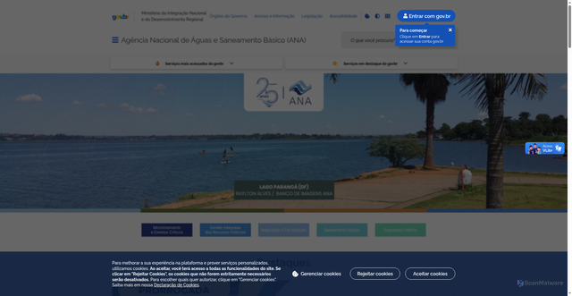 Security scan screenshot of https://www.gov.br/ana/pt-br