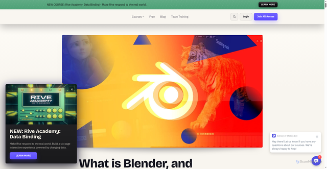 Security scan screenshot of https://schoolofmotion.com/blog/what-is-blender-and-is-it-right-for-you