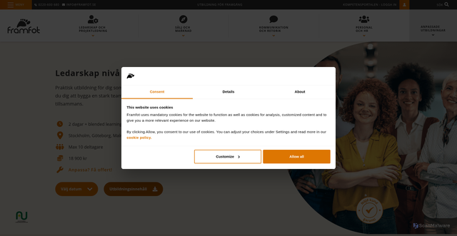 Security scan screenshot of https://r.nl.framfot.se/mk/cl/f/sh/WCPzyXJTZ7390wIzjzv6qxW1cizgpnT0/qPwWY2SWYcoV