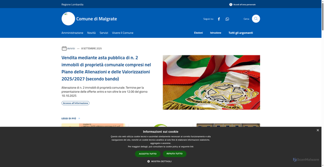 Security scan screenshot of https://www.comune.malgrate.lc.it/it