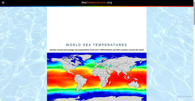 Security scan screenshot of https://www.seatemperature.org