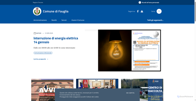 Security scan screenshot of https://www.comune.fauglia.pi.it/