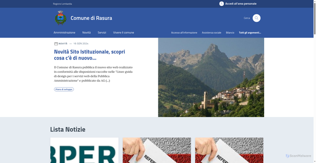 Security scan screenshot of https://www.comune.rasura.so.it