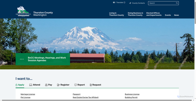 Security scan screenshot of https://www.thurstoncountywa.gov/