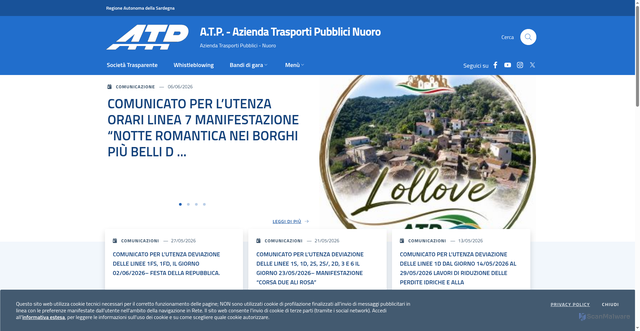 Security scan screenshot of https://www.atpnuoro.it