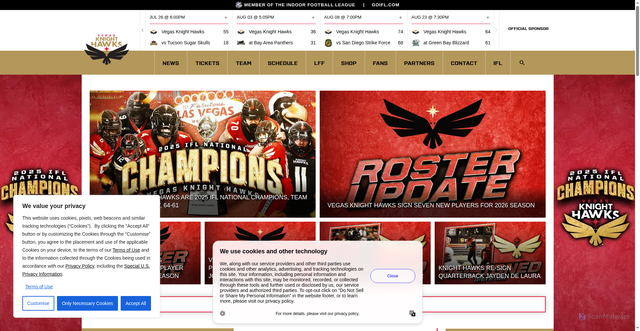 Security scan screenshot of https://knighthawksfootball.com/