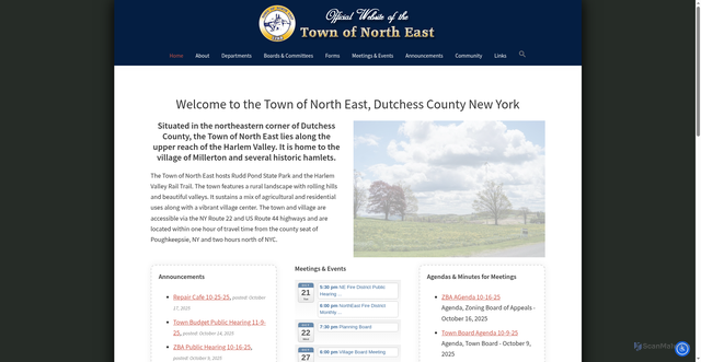 Security scan screenshot of https://townofnortheastny.gov/
