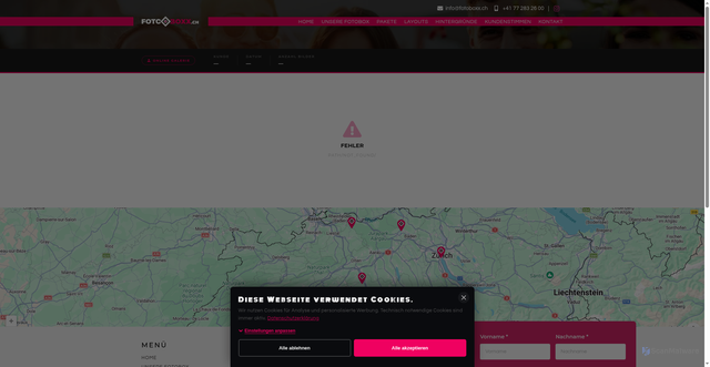 Security scan screenshot of https://fotoboxx.ch/galerie.html?link=https%3a%2f%2fwww.dropbox.com%2fscl%2ffo%2f5v8qdlm56vcfhpz5aga7o%2faf0halhptr4tjzxkzpc8cdm%3frlkey%3dqmwdn7bha7lk869lnfs033xux%26dl%3d0