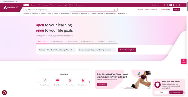 Security scan screenshot of https://www.axisbank.com