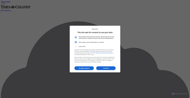 Security scan screenshot of https://www.timescolonist.com/tennis/montreals-auger-aliassime-keeps-atp-finals-hopes-alive-with-first-round-win-in-paris-11409315