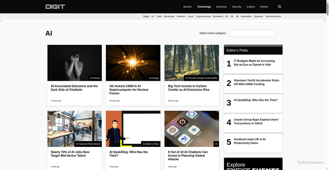 Security scan screenshot of https://www.digit.fyi/technology/artificial-intelligence/