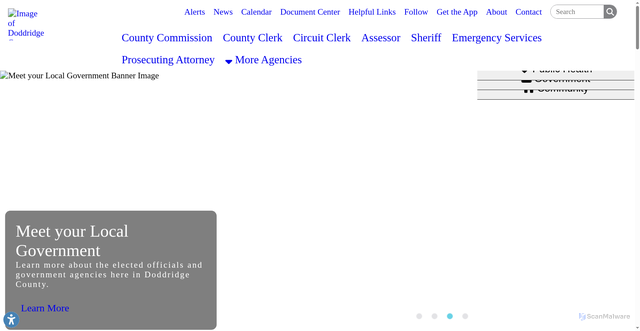 Security scan screenshot of https://www.doddridgecountywv.gov/