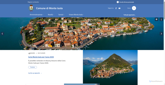 Security scan screenshot of https://www.comune.monteisola.bs.it/
