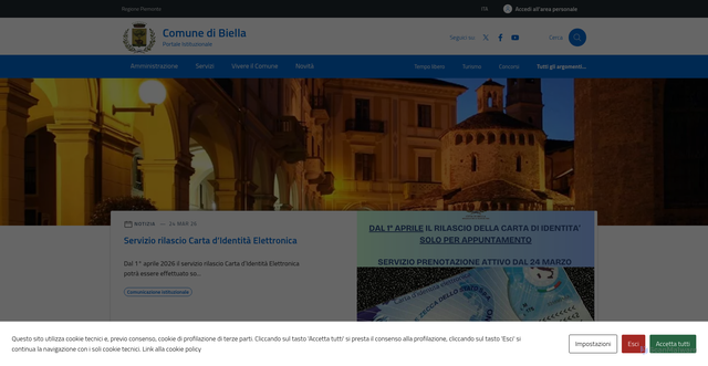 Security scan screenshot of https://www.comune.biella.it