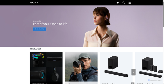 Security scan screenshot of https://www.sony-asia.com