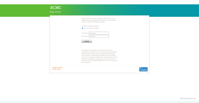 Security scan screenshot of https://epic.ecmc.org