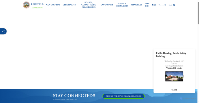 Security scan screenshot of https://ridgefieldct.gov/