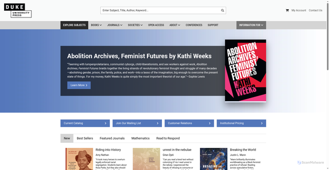 Security scan screenshot of https://www.dukeupress.edu/