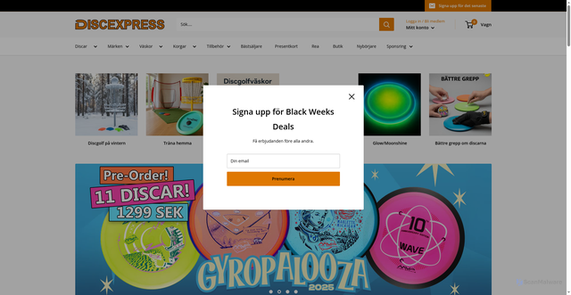 Security scan screenshot of https://www.discexpress.se/