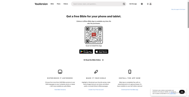 Security scan screenshot of https://www.bible.com/