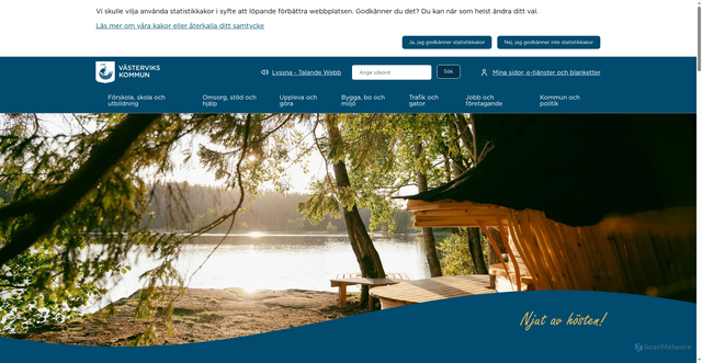 Security scan screenshot of https://www.vastervik.se/
