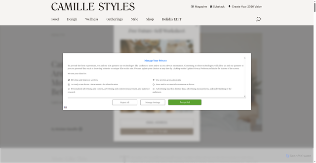 Security scan screenshot of https://camillestyles.com/wellness/best-new-holiday-movies-2025/