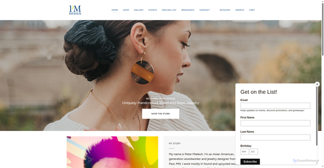 Security scan screenshot of https://pmdesignstp.myshopify.com
