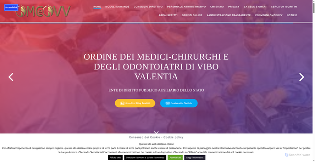 Security scan screenshot of https://www.omceovvnews.it/