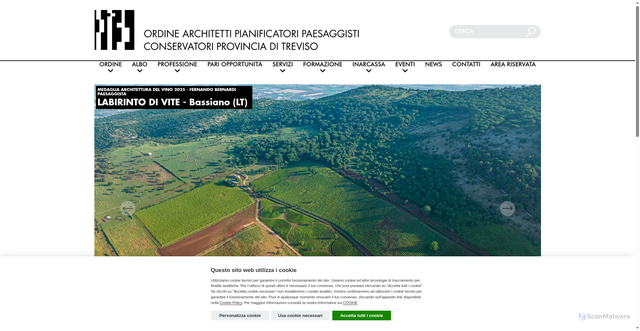 Security scan screenshot of https://www.ordinearchitettitreviso.it/