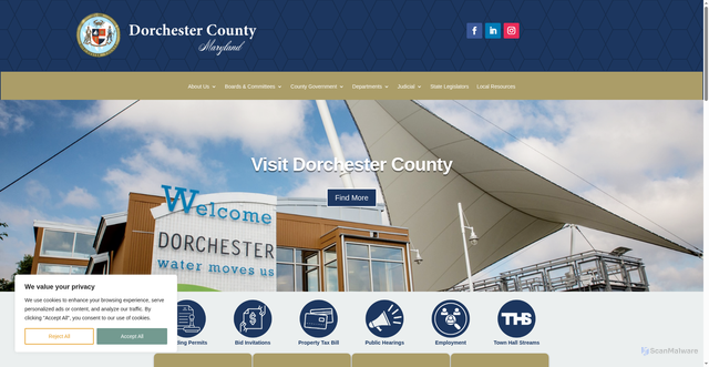 Security scan screenshot of https://dorchestermd.gov/