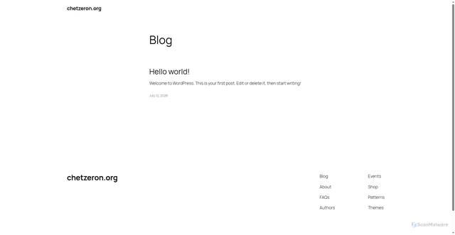 Security scan screenshot of https://hrmanager@chetzeron.org