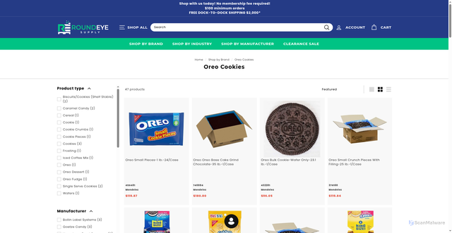 Security scan screenshot of https://roundeyesupply.com/collections/shop-by-brand-oreo-cookies?srsltid=AfmBOooL9cwuEbnHYryE57UgtUb52JuHRIZCqIrGjv3kDi-57kJuGEPe