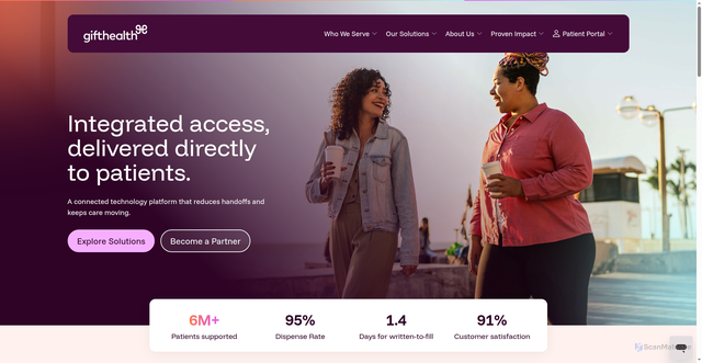 Security scan screenshot of https://gifthealth.com