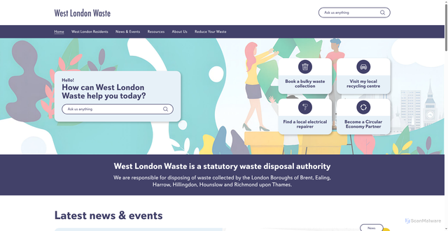 Security scan screenshot of http://www.westlondonwaste.gov.uk