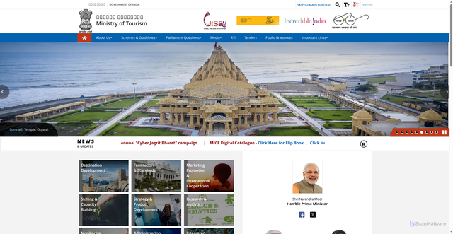 Security scan screenshot of https://tourism.gov.in/