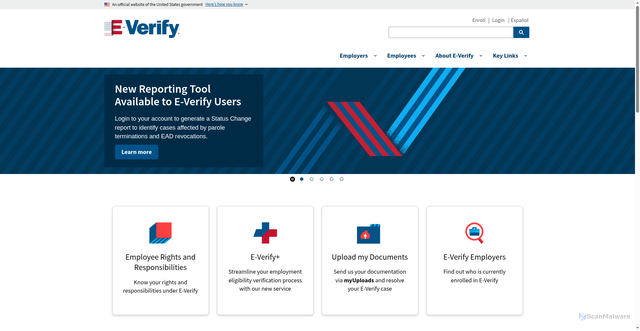 Security scan screenshot of https://everify.gov/