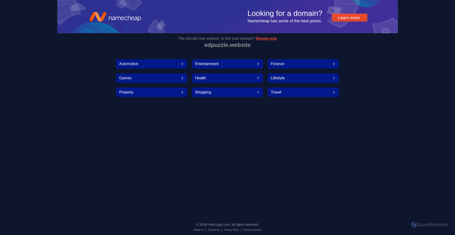 Security scan screenshot of http://sandbox.wwwonline-board68.edu.edpuzzle.website/