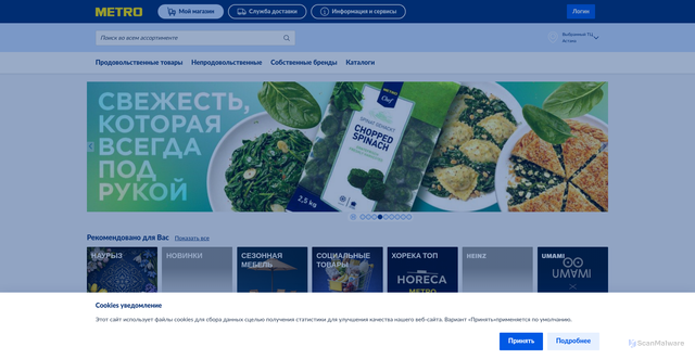 Security scan screenshot of https://shop.metro-kz.com