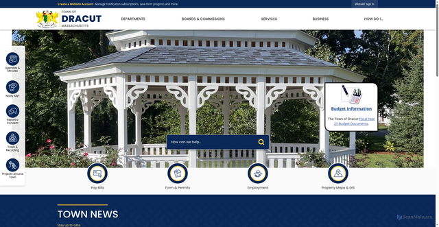 Security scan screenshot of https://dracutma.gov/