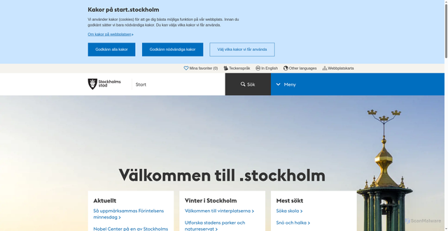 Security scan screenshot of https://start.stockholm