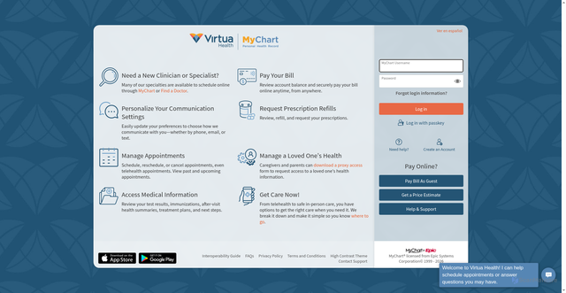 Security scan screenshot of https://mychart.et1017.epichosted.com