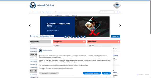 Security scan screenshot of https://siena.aci.it/