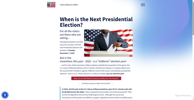Security scan screenshot of https://www.overseasvotefoundation.org/when-next-presidential-election