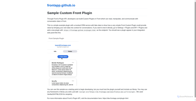 Security scan screenshot of https://frontapp.github.io