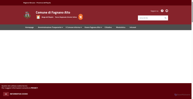 Security scan screenshot of https://www.comunefagnanoalto.it/hh/index.php