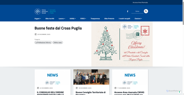 Security scan screenshot of https://www.croaspuglia.it/