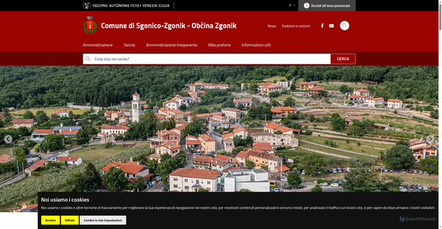 Security scan screenshot of https://www.comune.sgonico.ts.it/