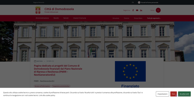 Security scan screenshot of https://comune.domodossola.vb.it/