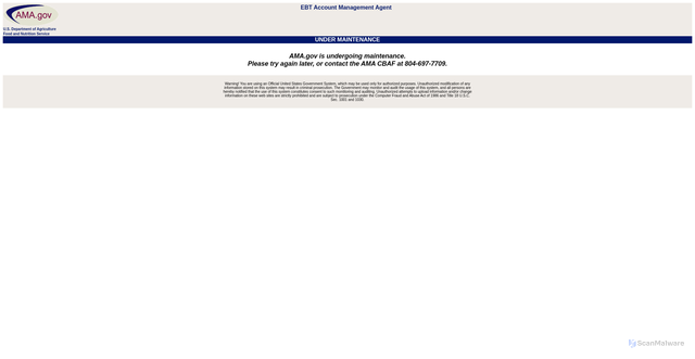 Security scan screenshot of https://www.ama.gov/